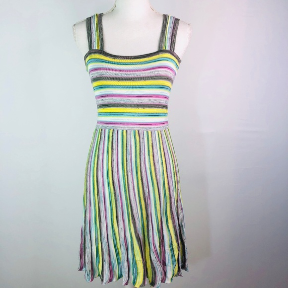 Missoni Dresses & Skirts - Missoni Pleated Skirt Tank Top Dress Striped Multi